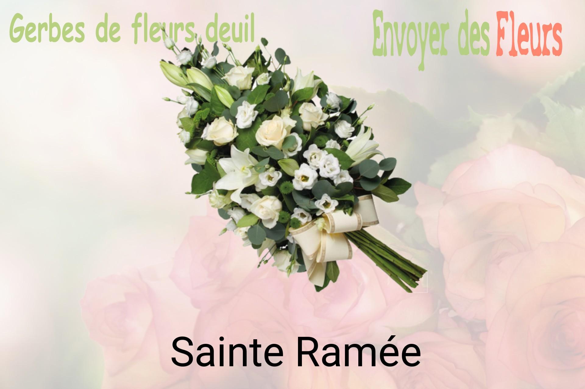 Gerbe de fleurs de deuil livrée à Sainte-Ramée